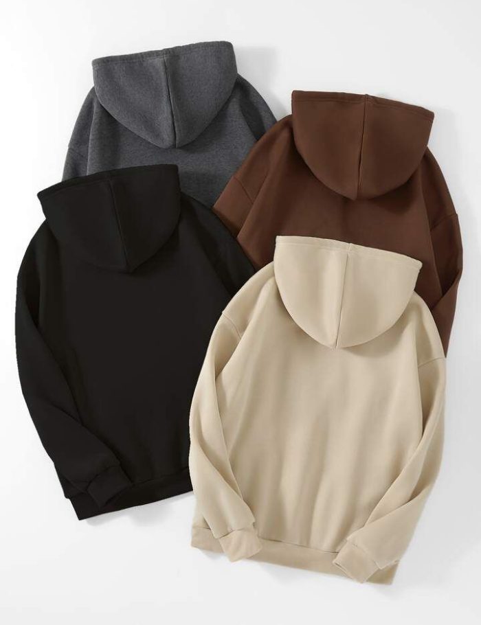 4pack Kangaroo Pocket Drawstring Thermal Lined Hoodie