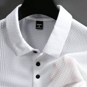Manfinity Homme Men Fashionable Business Casual Work Summer Comfortable Collar Polo Shirt, All-Match Style, For Husband