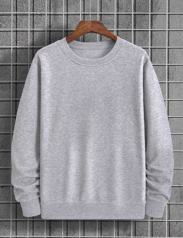 Men Solid Thermal Lined Sweatshirt
