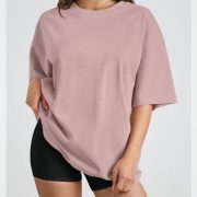 Trendy Queen Womens Oversized Summer T Shirts Fashion Workout Plus Size Tops Short Sleeve Beach Vacation Gym Clothes 2025 Coupledpink S
